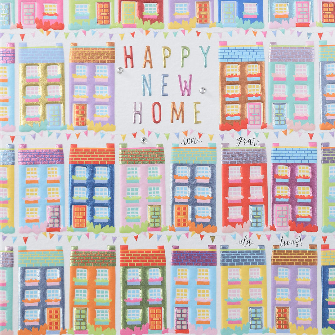 Decorative wall plaque with "Happy New Home" message by Wendy Jones-Blackett for Cornucopia Home and Gift
