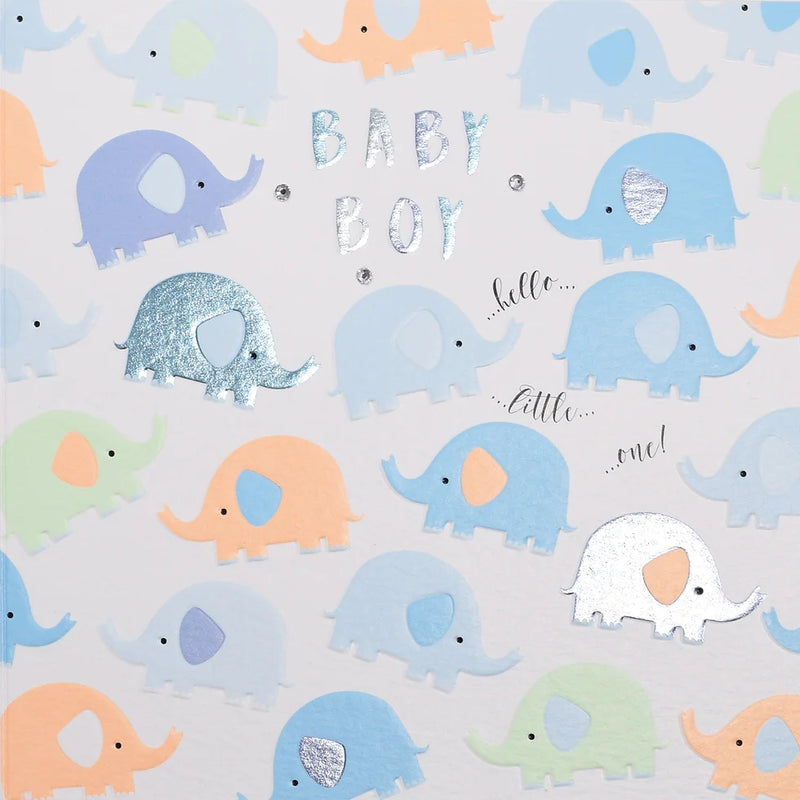 Baby Boy Card - Elephants