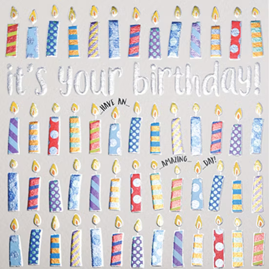Multi Candles Birthday Card