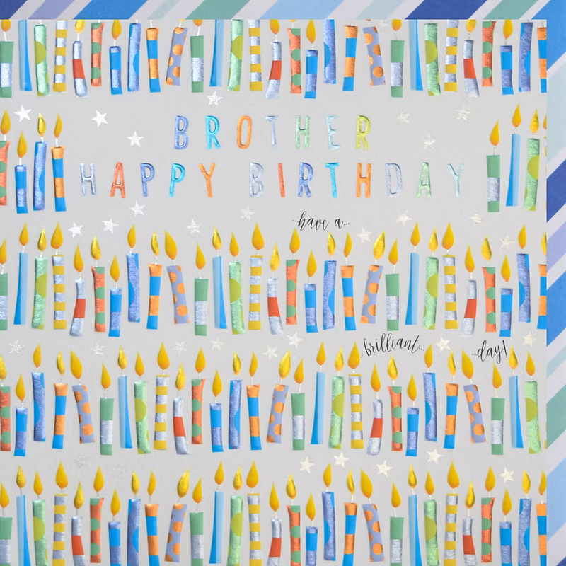 Brother Birthday Card -  Blue Candles