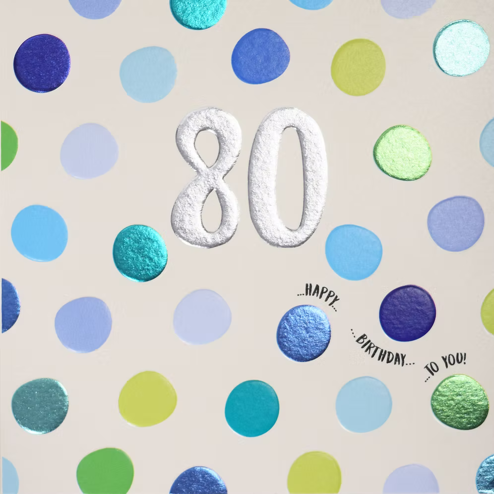 80 - Happy 80th Birthday Card