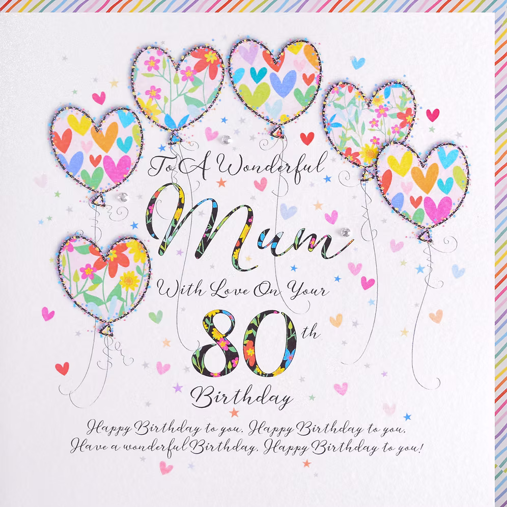 80 - Mum 80th Large Birthday Card