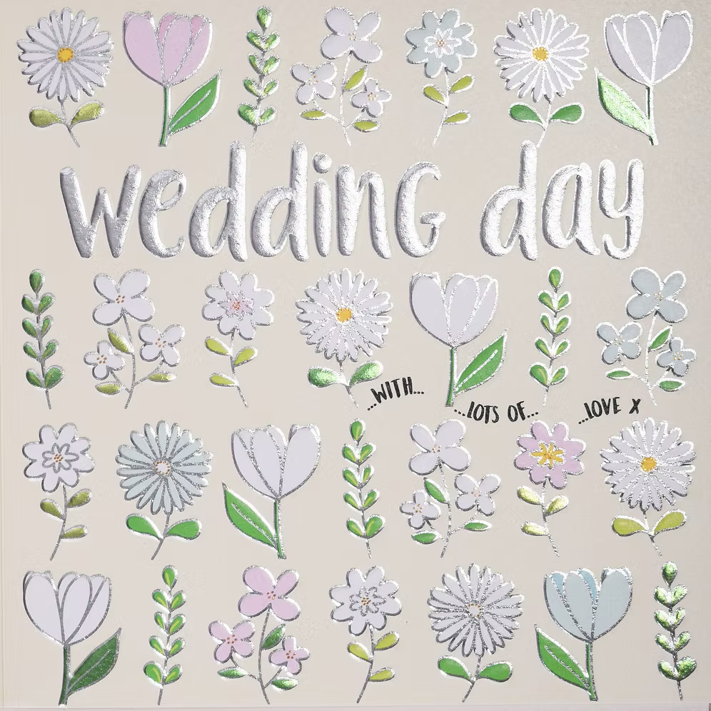 Flowers Wedding Day Card