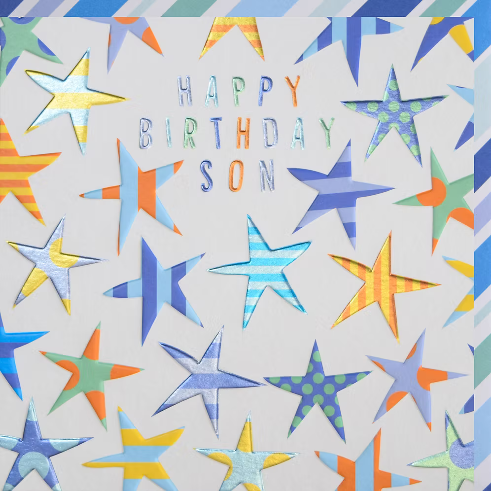 Happy Birthday Son - Stars Card