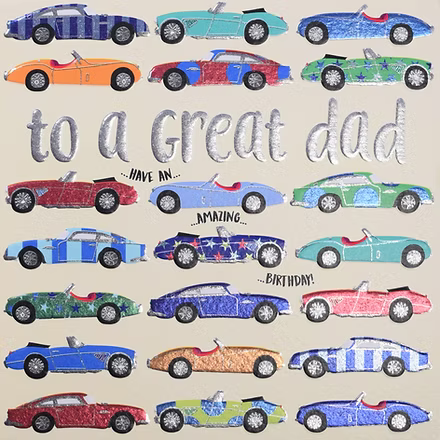 Dad (Classic Cars) Birthday Card
