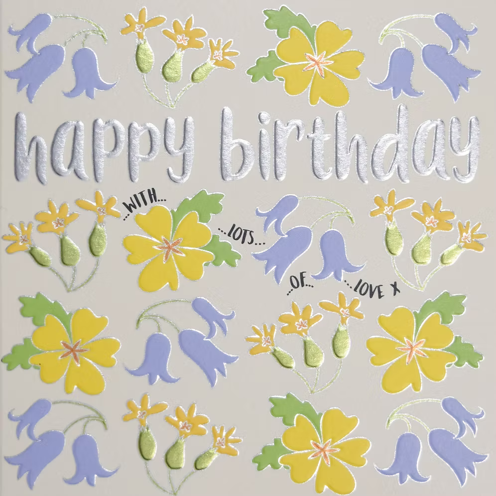 Happy Birthday Spring Flowers Card