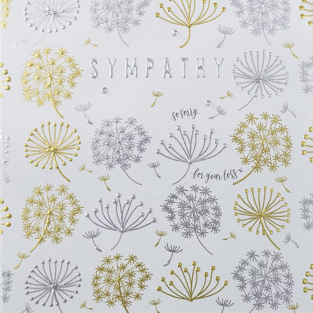 Sympathy card by Wendy Jones-Blackett featuring gentle floral design, ideal for expressing condolences and comfort.
