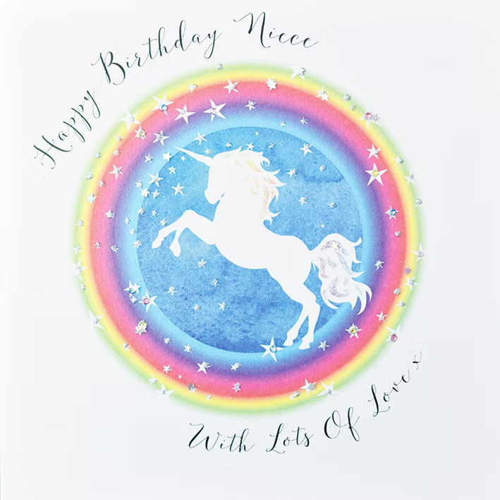 Colorful Niece birthday card by Wendy Jones-Blackett for Cornucopia Home and Gift, featuring cheerful illustrations and heartfelt message.