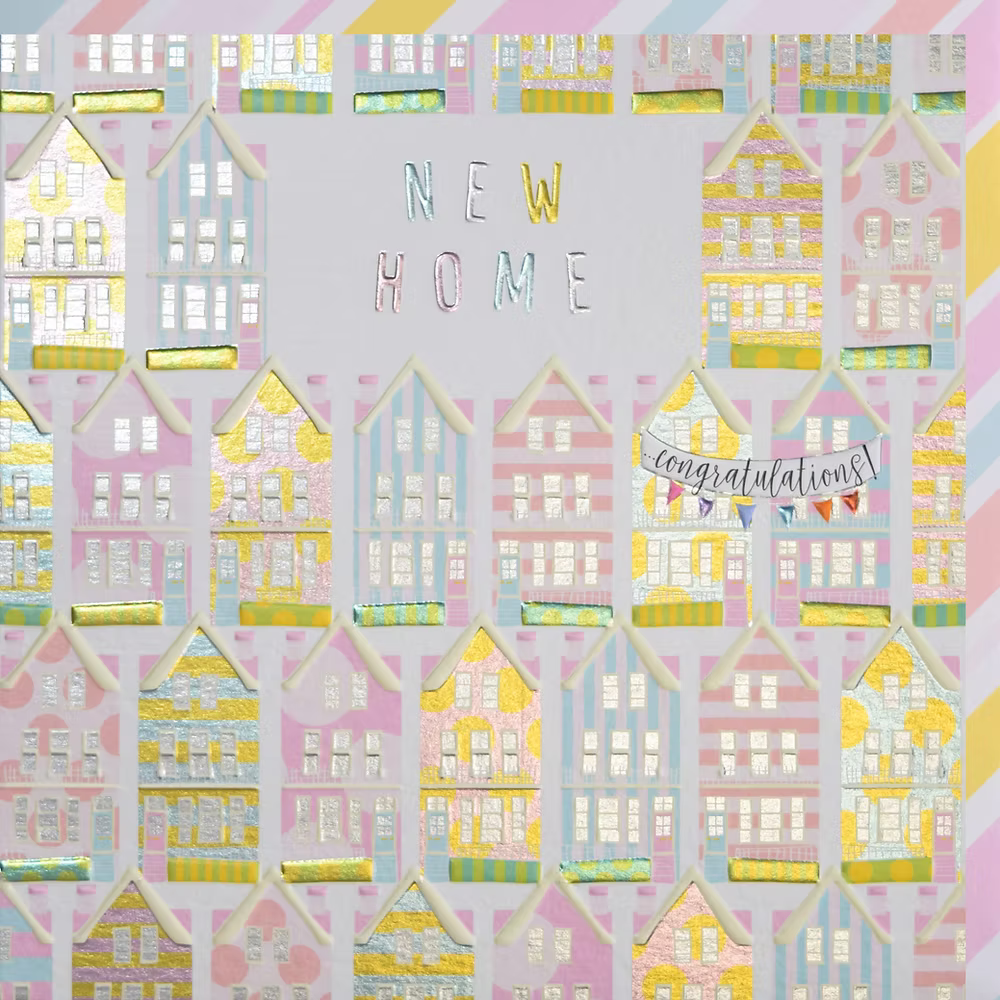 Elegant New Home card by Wendy Jones-Blackett featuring charming illustrations, perfect for celebrating new beginnings.