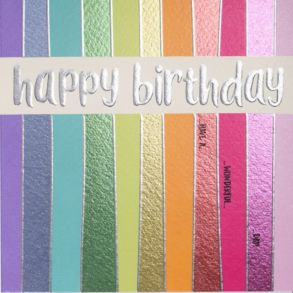 Happy Birthday Card - Stripes
