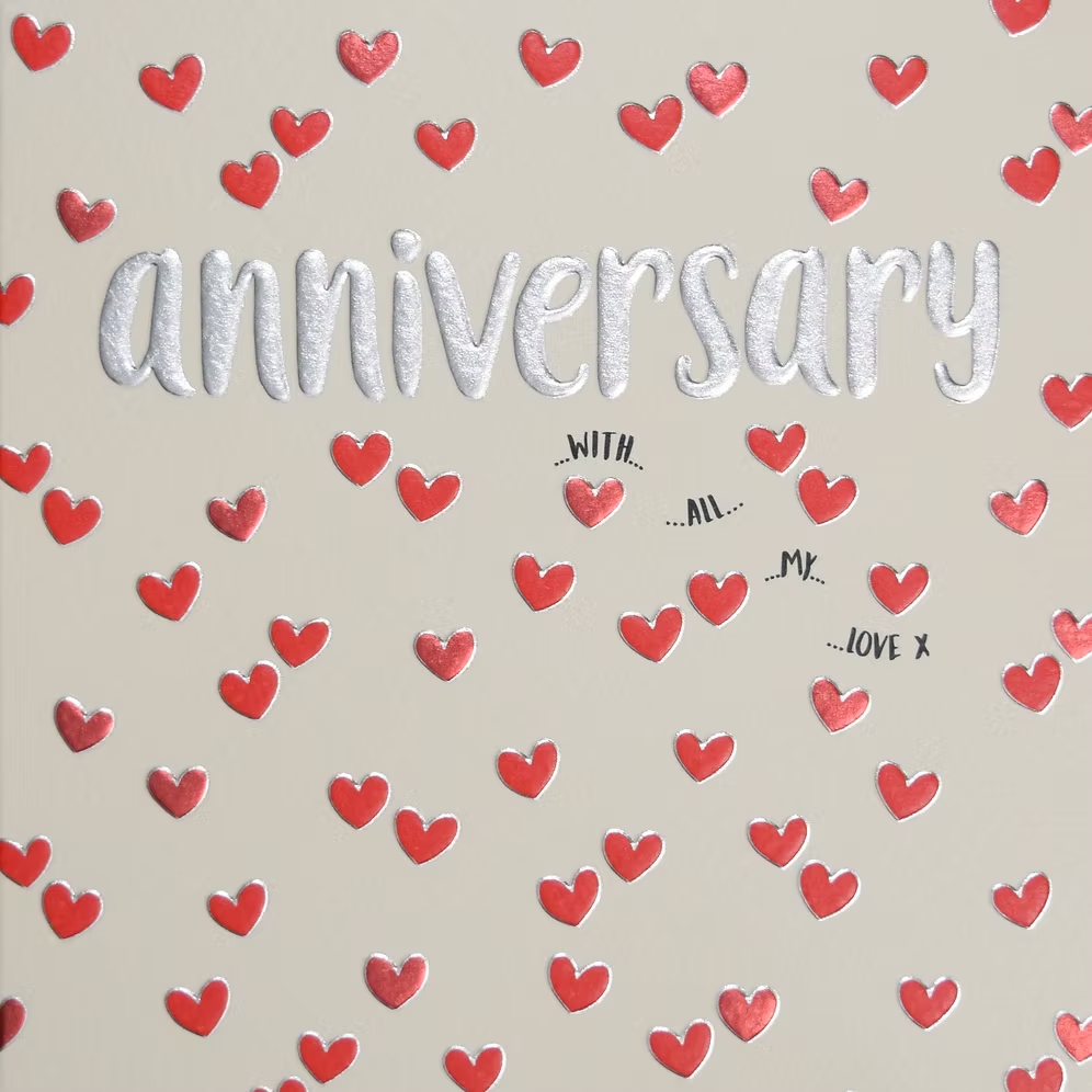 Our Anniversary (Red Hearts) Card