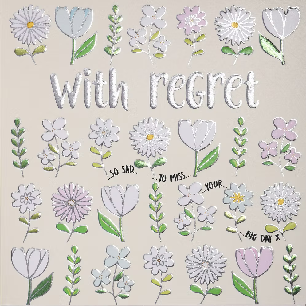 With "Flowers" Regret Card