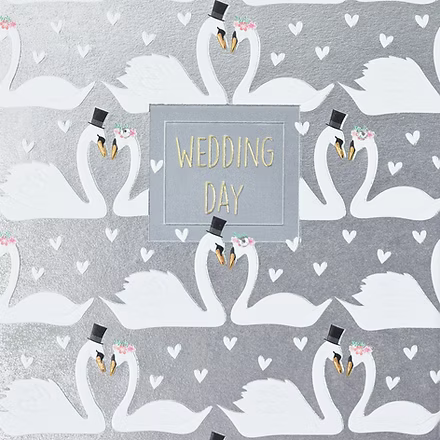 Wedding Day Card Swans