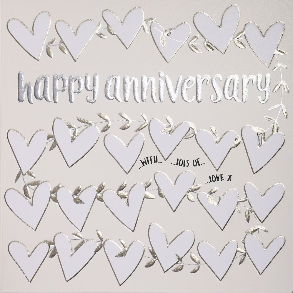 Hearts Garland Anniversary Card