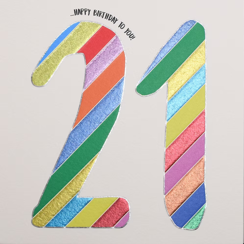 21 - 21st (Multi-stripe) Card