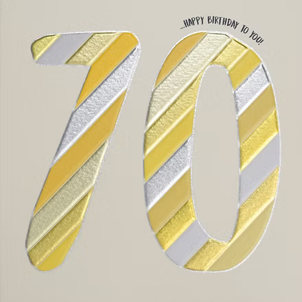 70 - 70th (Gold &amp; Silver stripe) Card