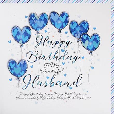Husband birthday card by Wendy Jones-Blackett featuring colorful, playful illustrations on a Cornucopia Home and Gift product.