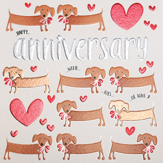 Sausage Dog Anniversary Card