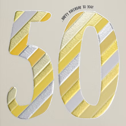 50 (Gold &amp; Silver Stripes) Card