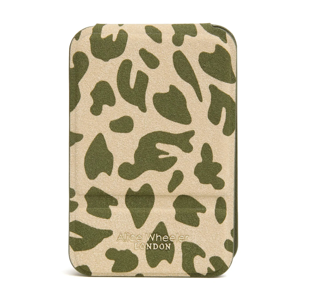 Olive Leopard Mini Folding Mirror