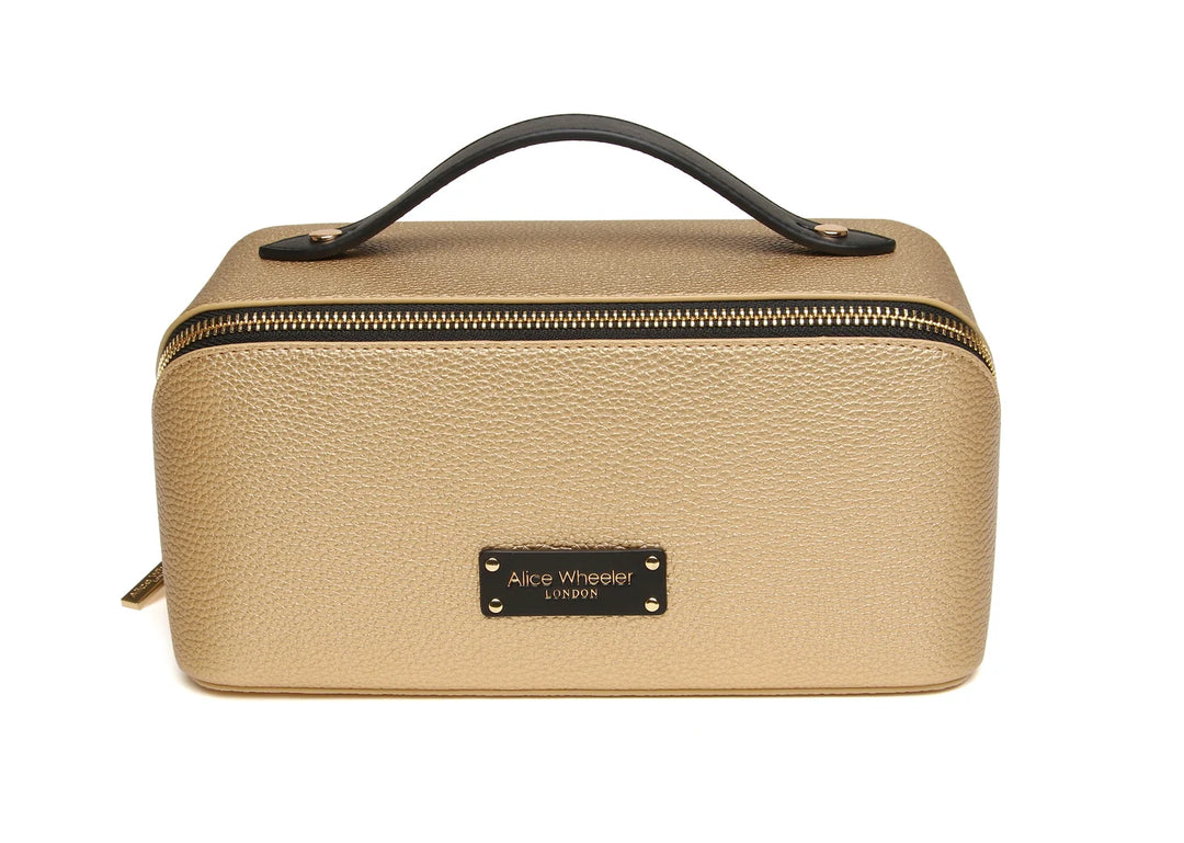 Kensington Makeup Train Case - Gold Black