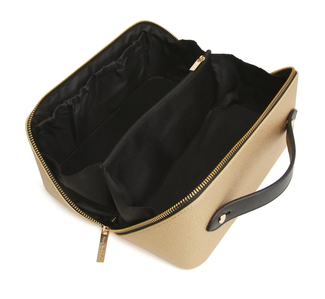 Kensington Makeup Train Case - Gold Black