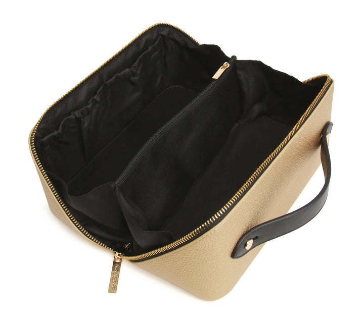 Kensington Makeup Train Case - Gold Black