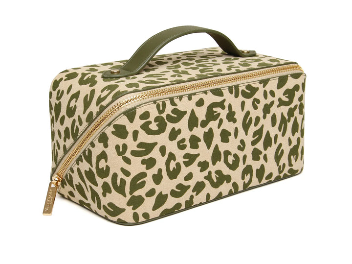 Kensington Layflat Makeup Train Case - Olive Leopard