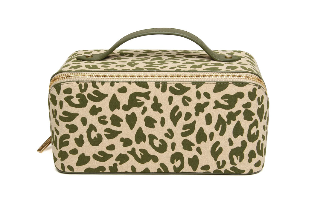 Kensington Layflat Makeup Train Case - Olive Leopard
