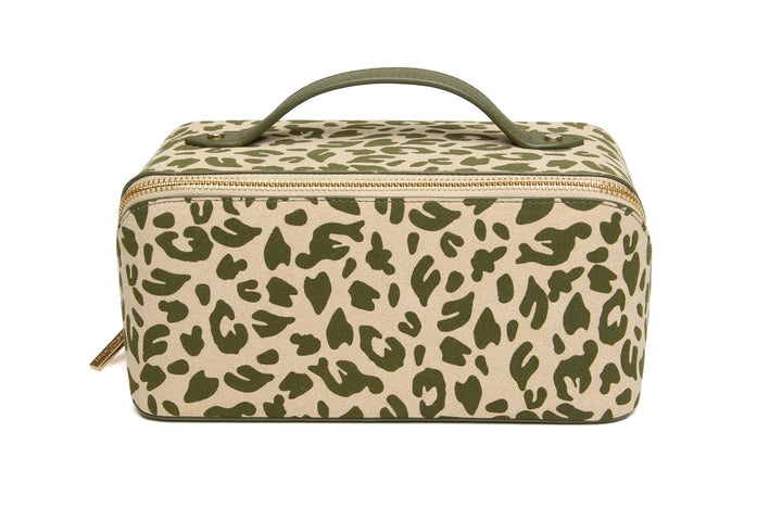 Kensington Layflat Makeup Train Case - Olive Leopard