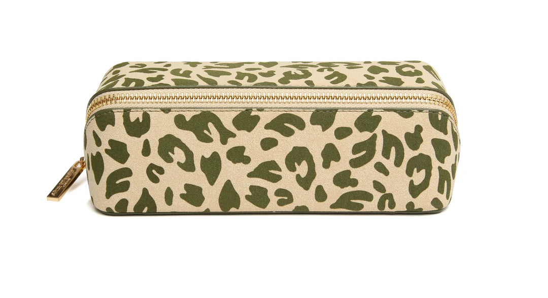 Olive Leopard Small Train Case
