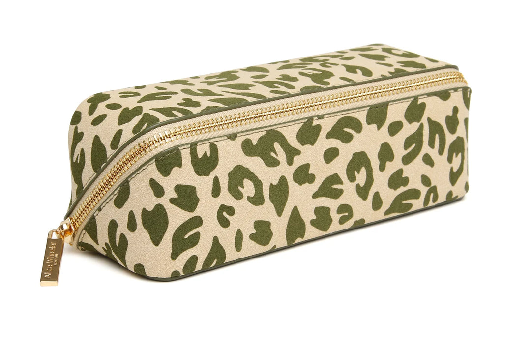 Olive Leopard Small Train Case