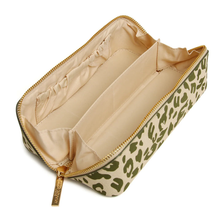 Olive Leopard Small Train Case