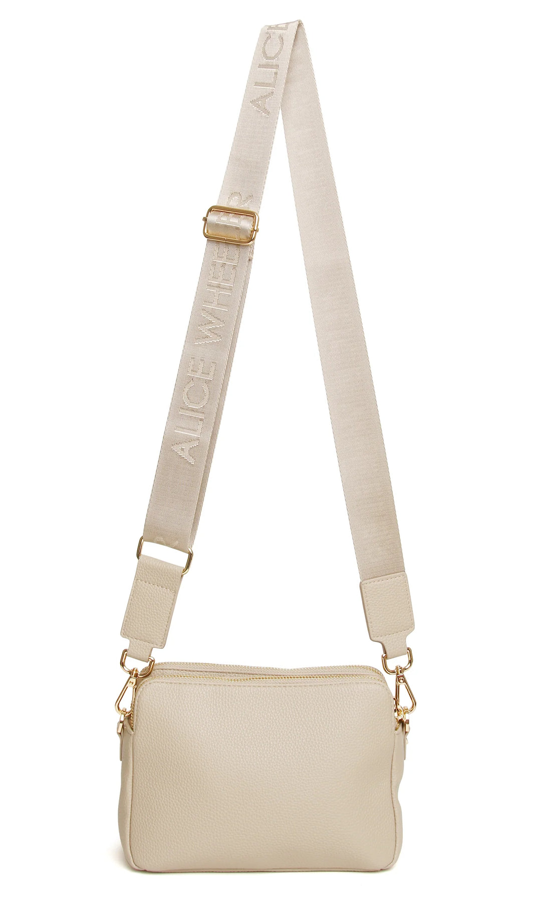 Kensington Double Zip Crossbody Bag - Stone