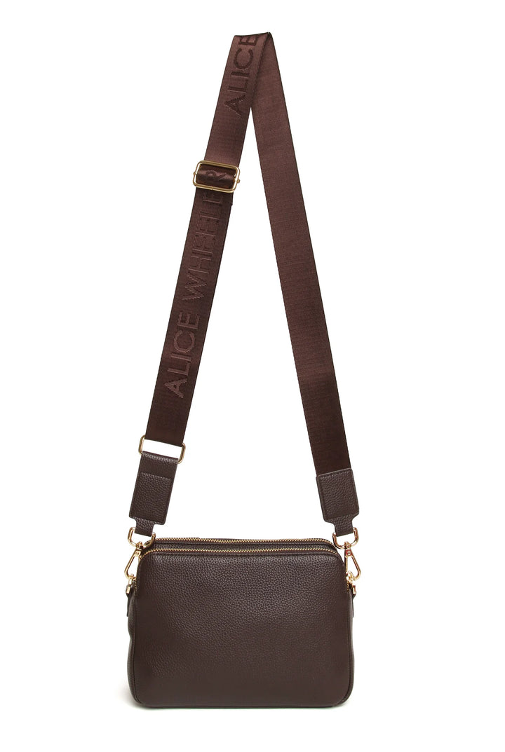 Kensington Double Zip Crossbody Bag - Chocolate Brown