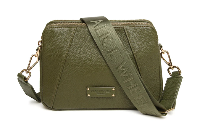 Kensington Double Zip Crossbody Bag - Olive
