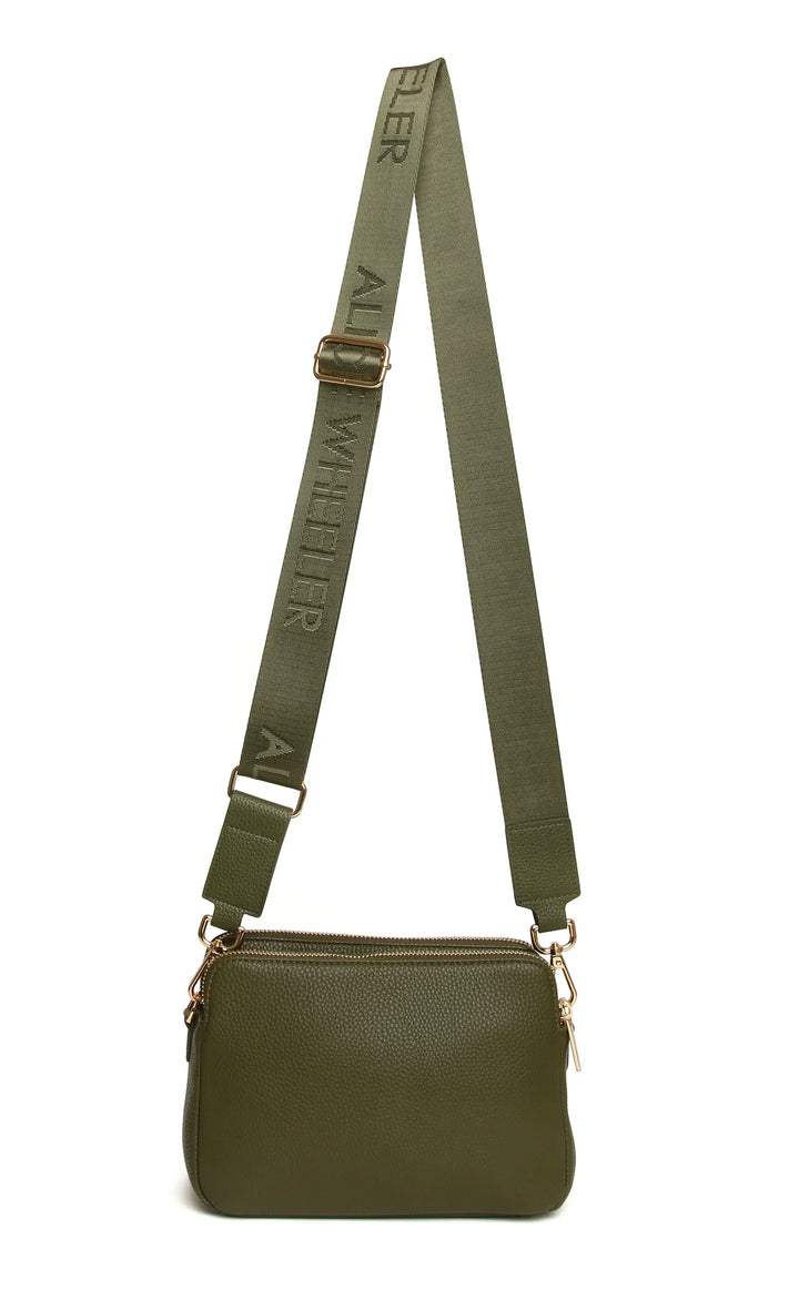 Kensington Double Zip Crossbody Bag - Olive