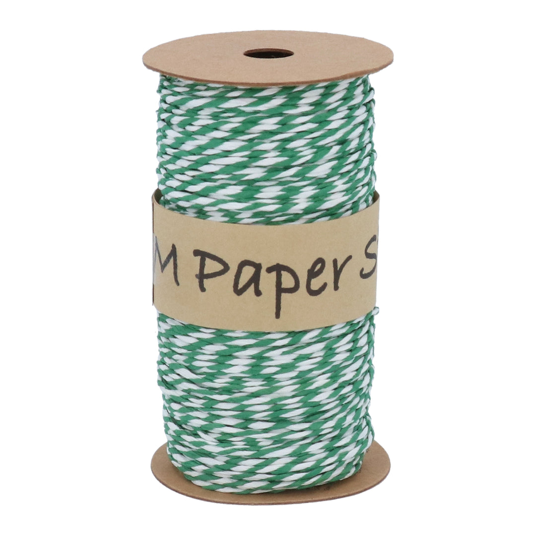 Green and white string spool, 50M, Gisela Graham Christmas craft thread from Cornucopia Home and Gift, featuring festive holiday colors.
