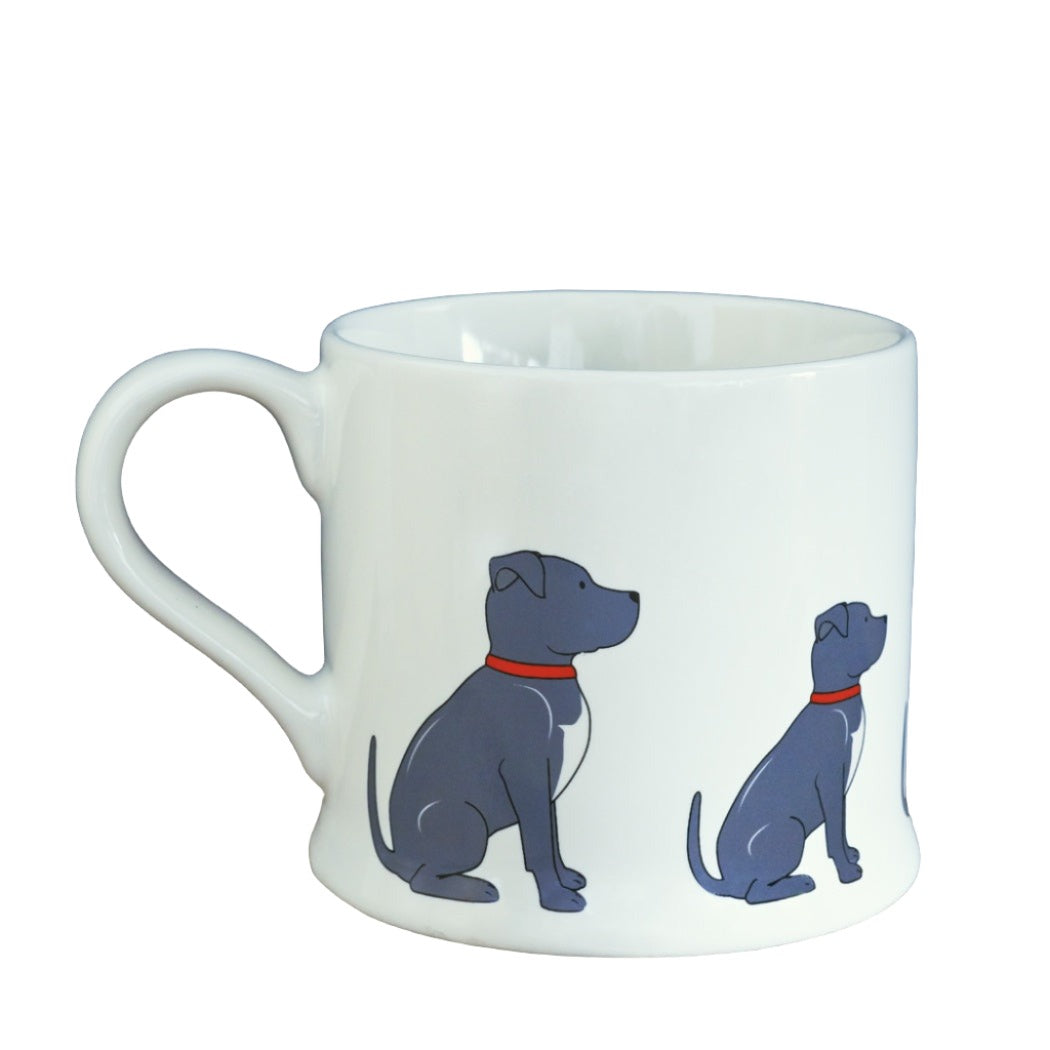 Sweet William Staffie dog mug by Cornucopia Home and Gift featuring a cute staffie dog design on ceramic mug.