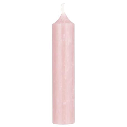 Pink rustic short dinner candle from IB Laursen, showcasing a charming, textured candle suitable for cozy table settings.