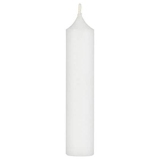 White rustic short dinner candle by IB Laursen, featuring a simple, elegant design perfect for table settings.