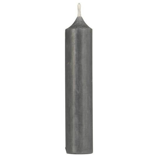 Grey rustic short dinner candle by IB Laursen with a simple, textured design for cozy table settings