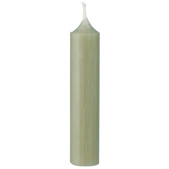 Rustic dusty green short dinner candle by IB Laursen, ideal for table decor, shown on a neutral background.