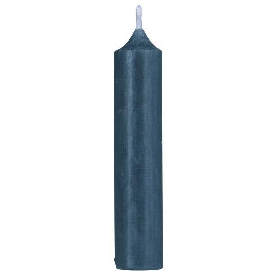 Dusty blue rustic short dinner candle from IB Laursen, featuring a textured, elegant design for table settings.