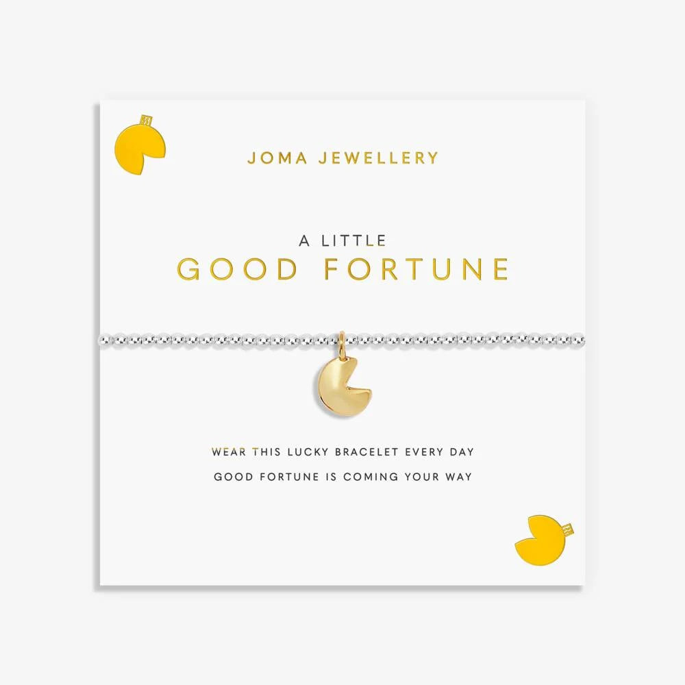 Joma Jewellery A Little Good Fortune bracelet with delicate charm and beaded design, featuring a silver-toned finish.