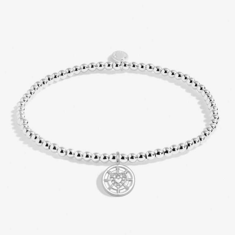 Joma Jewellery "I'd Be Lost Without You" silver bracelet with heart charm, delicate design, perfect for sentimental gift.