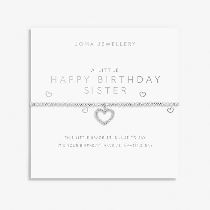 Joma Jewellery Little Sister bracelet with delicate silver chain and charm, ideal for gifting or personal wear.