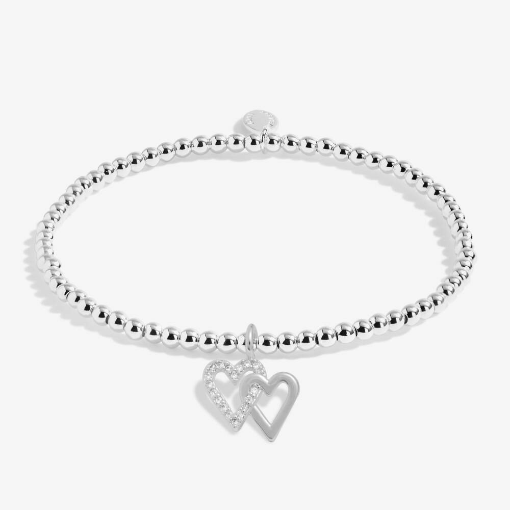 Joma Jewellery Little Happy Birthday Friend bracelet featuring a silver charm with colorful beads and a message for friends.