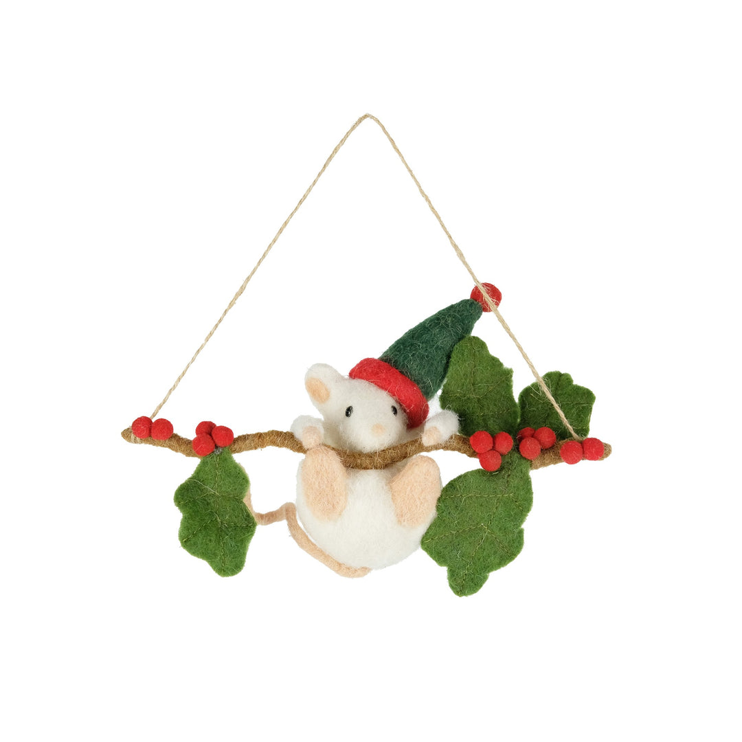 Hanging Fabric Mouse on Branch