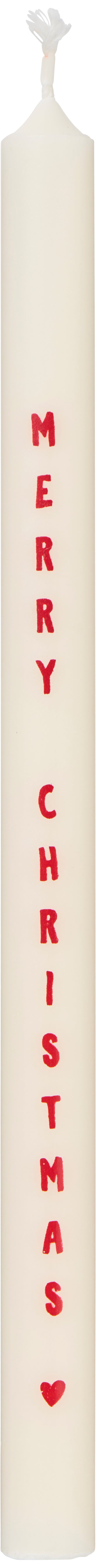 Merry Christmas Stearin Taper Candle